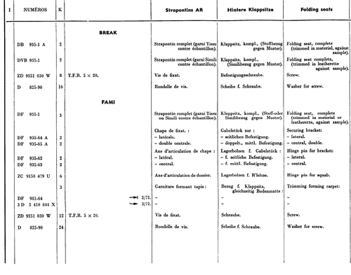 Rear seats - BK, page 309 — 604 Parts Catalog — Vol. 2