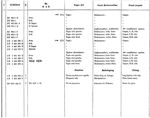 Carpets, page 366 — 604 Parts Catalog — Vol. 2