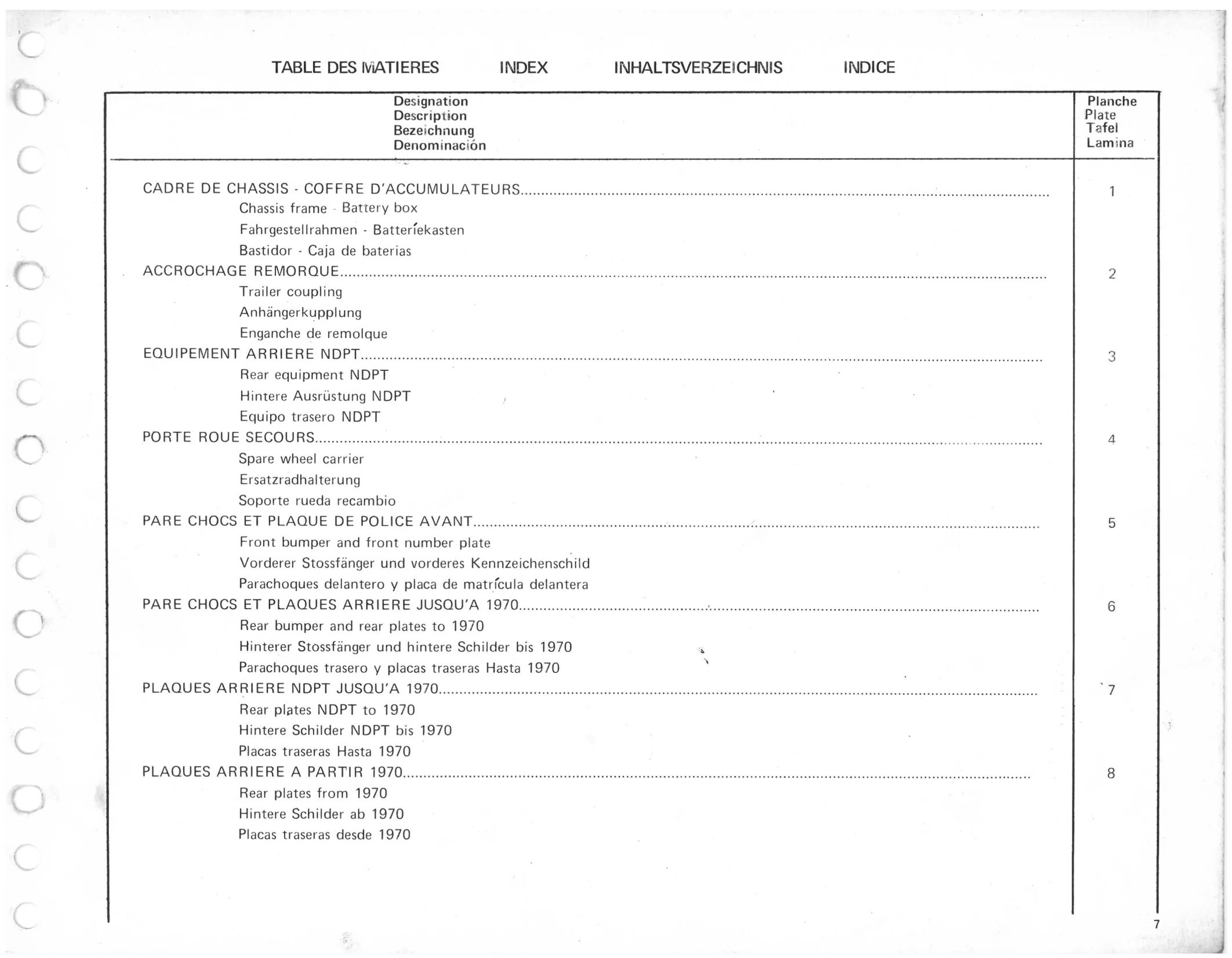 Composition du Vehicule par Organes, page 9 of 545 — 350-450-480-490-530 Diesel Spare Parts Catalogue, Tome I