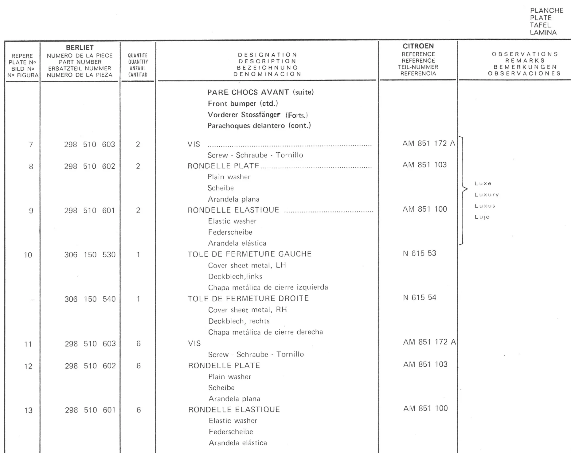 Planche 1: Fixation Moteur Et, page 58 of 545 — 350-450-480-490-530 Diesel Spare Parts Catalogue, Tome I