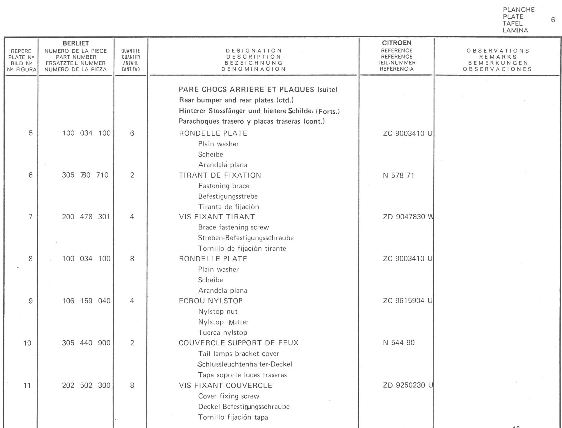 Planche 1: Fixation Moteur Et, page 65 of 545 — 350-450-480-490-530 Diesel Spare Parts Catalogue, Tome I