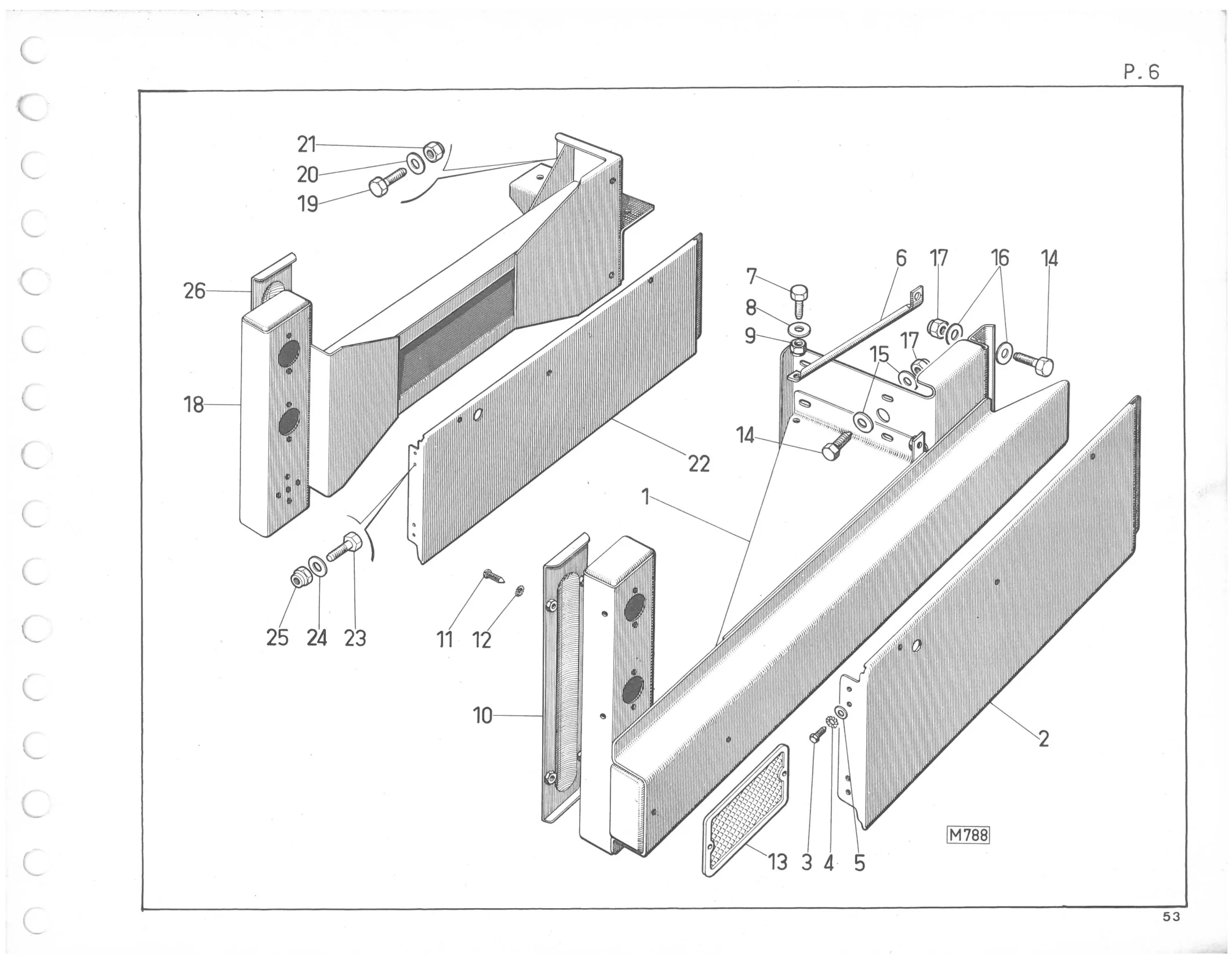Planche 1: Fixation Moteur Et, page 70 of 545 — 350-450-480-490-530 Diesel Spare Parts Catalogue, Tome I