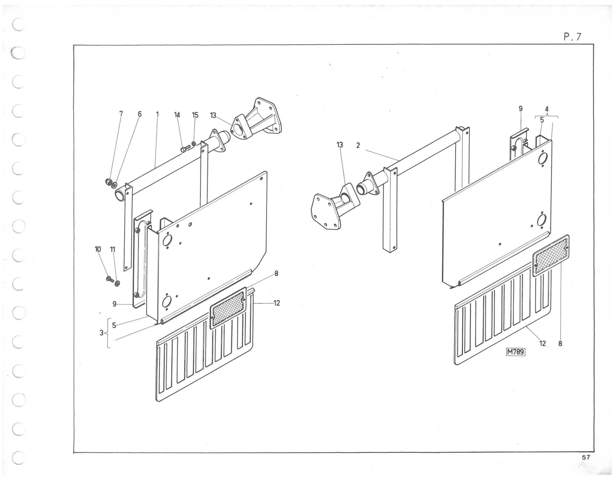 Planche 1: Fixation Moteur Et, page 73 of 545 — 350-450-480-490-530 Diesel Spare Parts Catalogue, Tome I