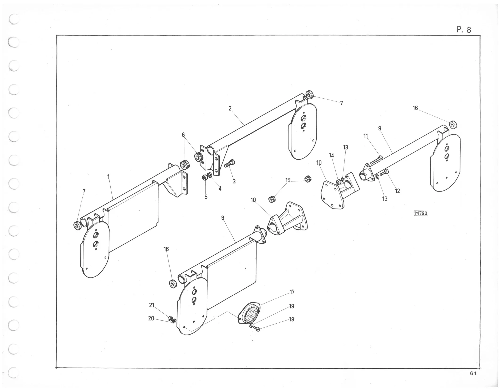Planche 1: Fixation Moteur Et, page 76 of 545 — 350-450-480-490-530 Diesel Spare Parts Catalogue, Tome I