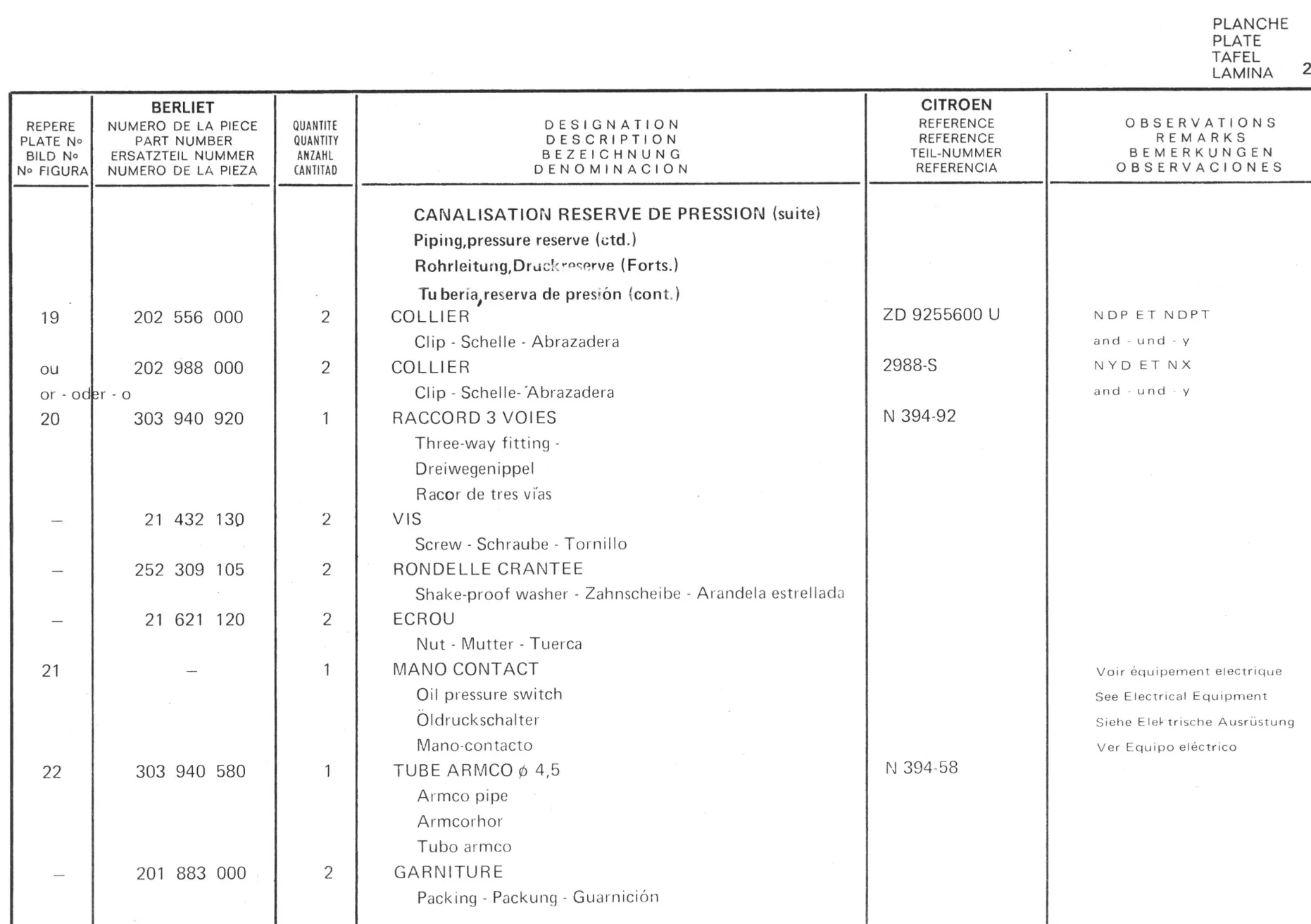 Planche 10: Pedalier Commande De Debrayage..., page 139 of 545 — 350-450-480-490-530 Diesel Spare Parts Catalogue, Tome I