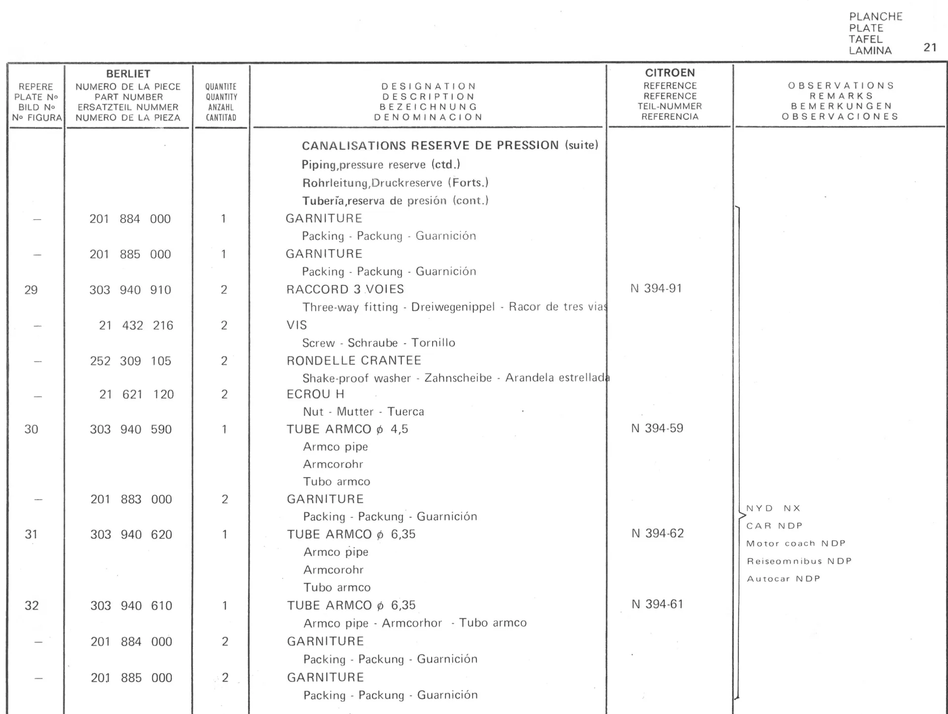 Planche 10: Pedalier Commande De Debrayage..., page 141 of 545 — 350-450-480-490-530 Diesel Spare Parts Catalogue, Tome I