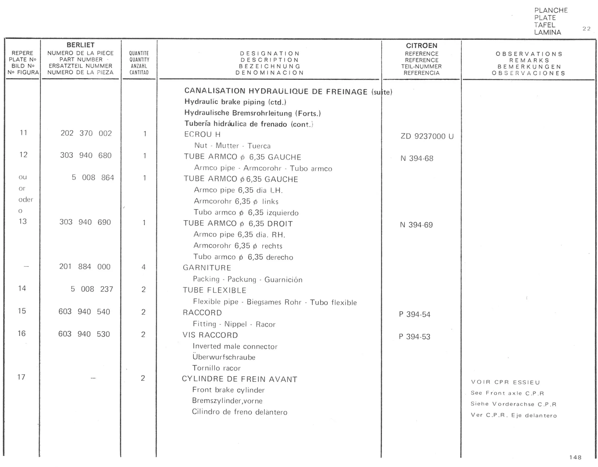 Planche 10: Pedalier Commande De Debrayage..., page 147 of 545 — 350-450-480-490-530 Diesel Spare Parts Catalogue, Tome I