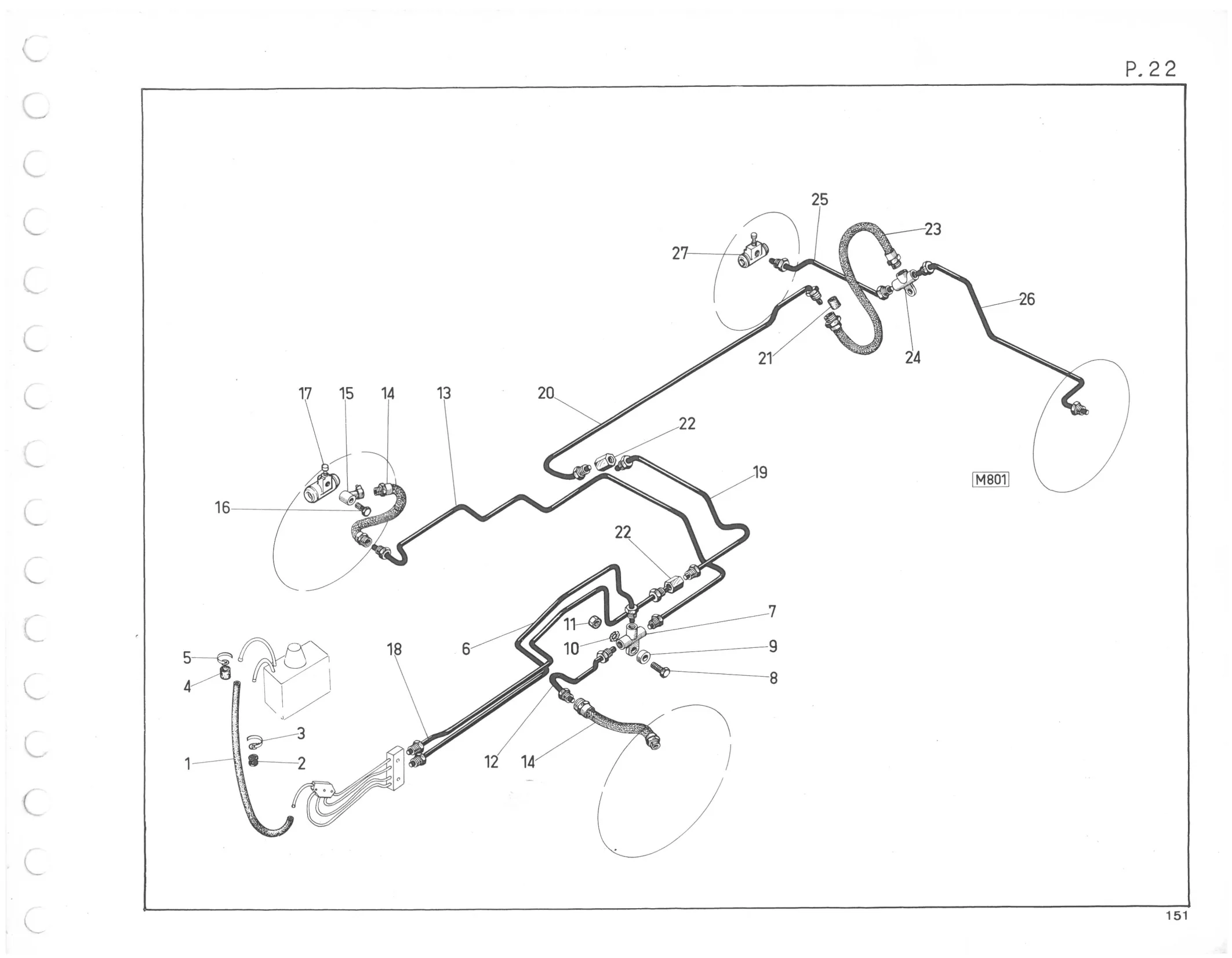 Planche 11: Commande Hydraulique De Debrayage, page 150 of 545 — 350-450-480-490-530 Diesel Spare Parts Catalogue, Tome I