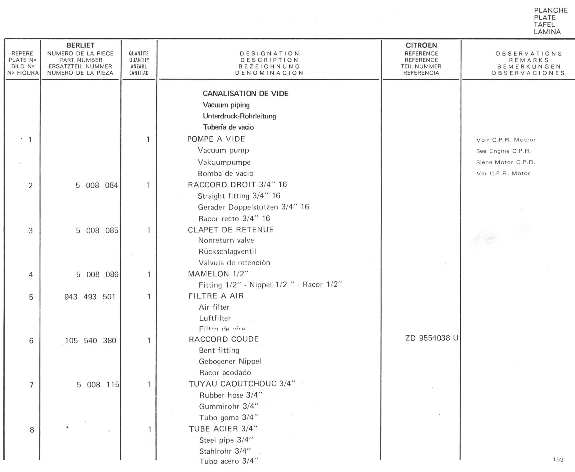 Planche 11: Commande Hydraulique De Debrayage, page 151 of 545 — 350-450-480-490-530 Diesel Spare Parts Catalogue, Tome I