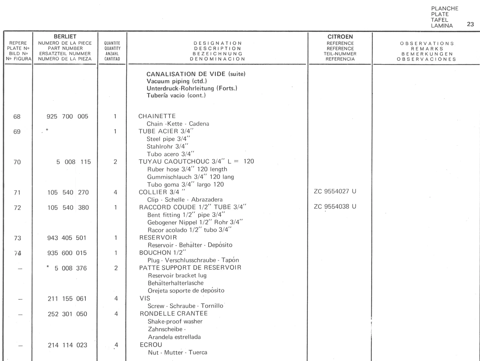 Planche 11: Commande Hydraulique De Debrayage, page 159 of 545 — 350-450-480-490-530 Diesel Spare Parts Catalogue, Tome I