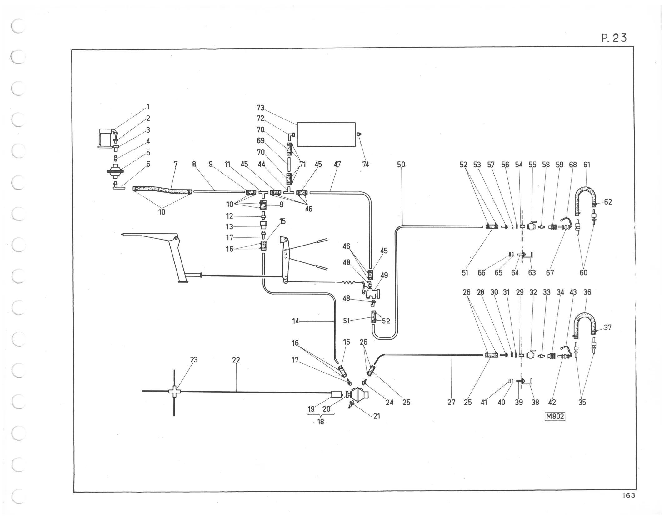 Planche 13: Canalisation Reserve De Pression, page 161 of 545 — 350-450-480-490-530 Diesel Spare Parts Catalogue, Tome I