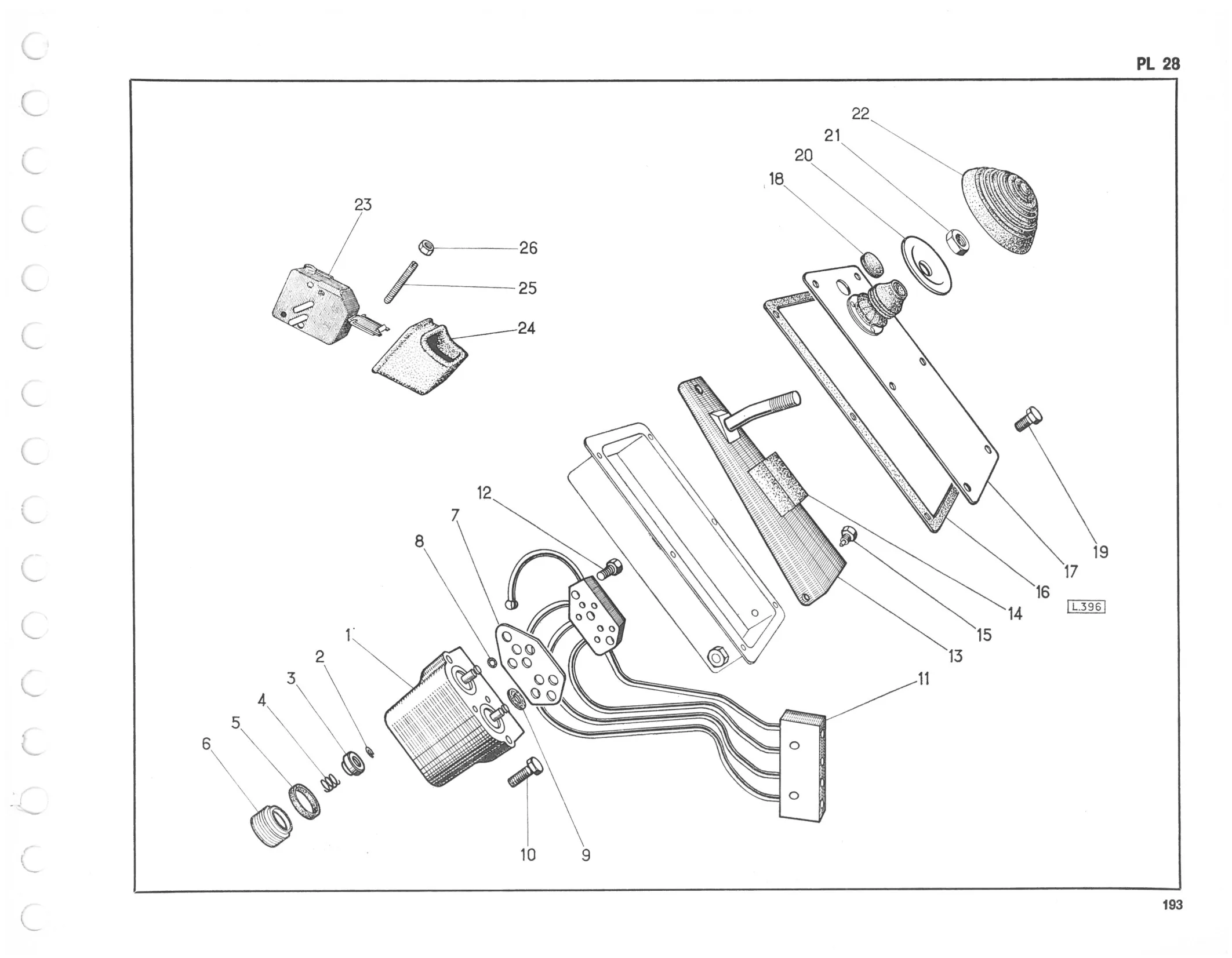 Planche 20: Commande De Frein - Contacteur De, page 182 of 545 — 350-450-480-490-530 Diesel Spare Parts Catalogue, Tome I