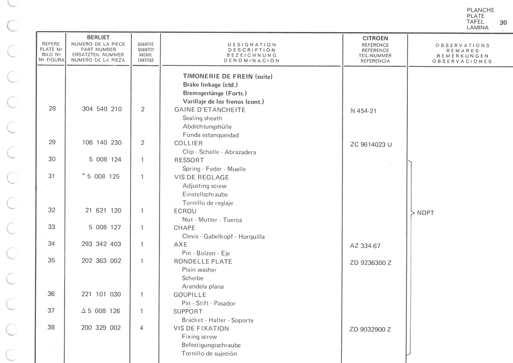 Planche 21: Frein A Main, page 192 of 545 — 350-450-480-490-530 Diesel Spare Parts Catalogue, Tome I