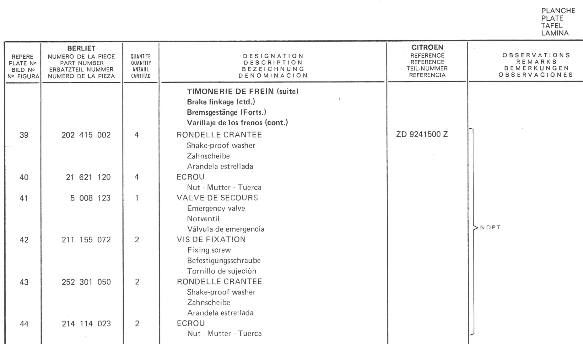 Planche 21: Frein A Main, page 193 of 545 — 350-450-480-490-530 Diesel Spare Parts Catalogue, Tome I