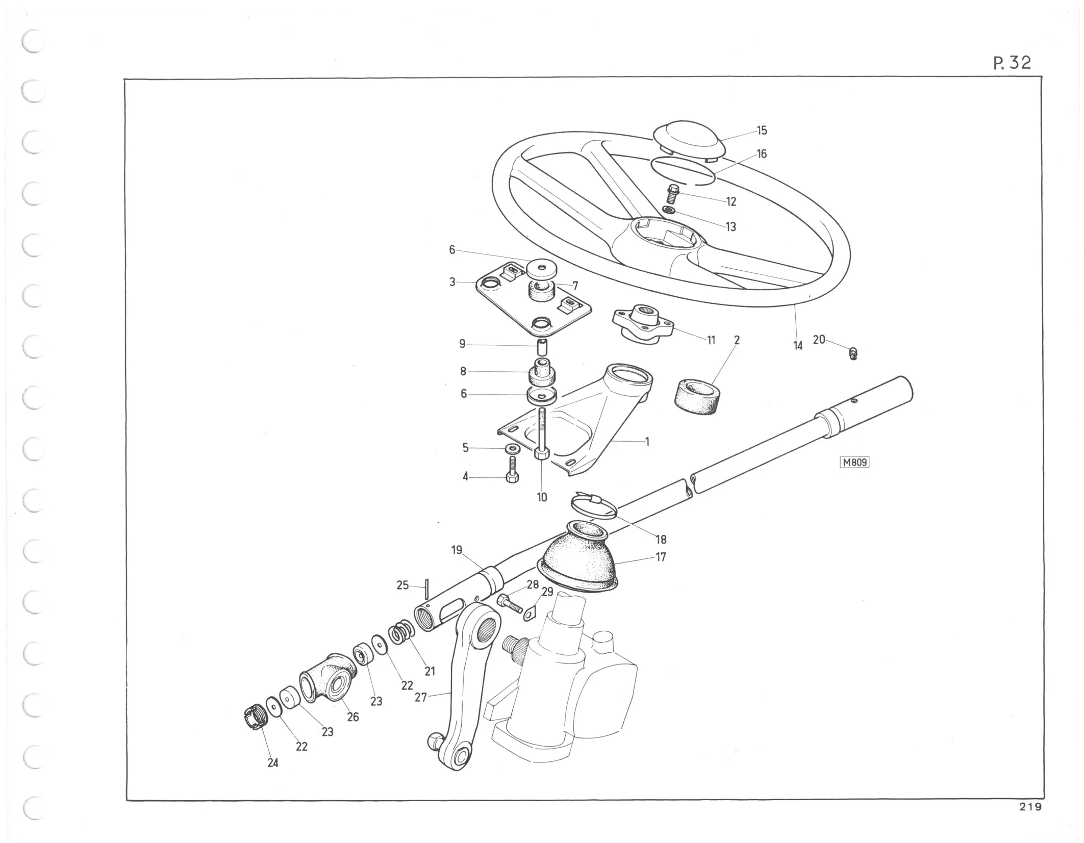 Planche 25: Detail Boitier De Direction, page 203 of 545 — 350-450-480-490-530 Diesel Spare Parts Catalogue, Tome I