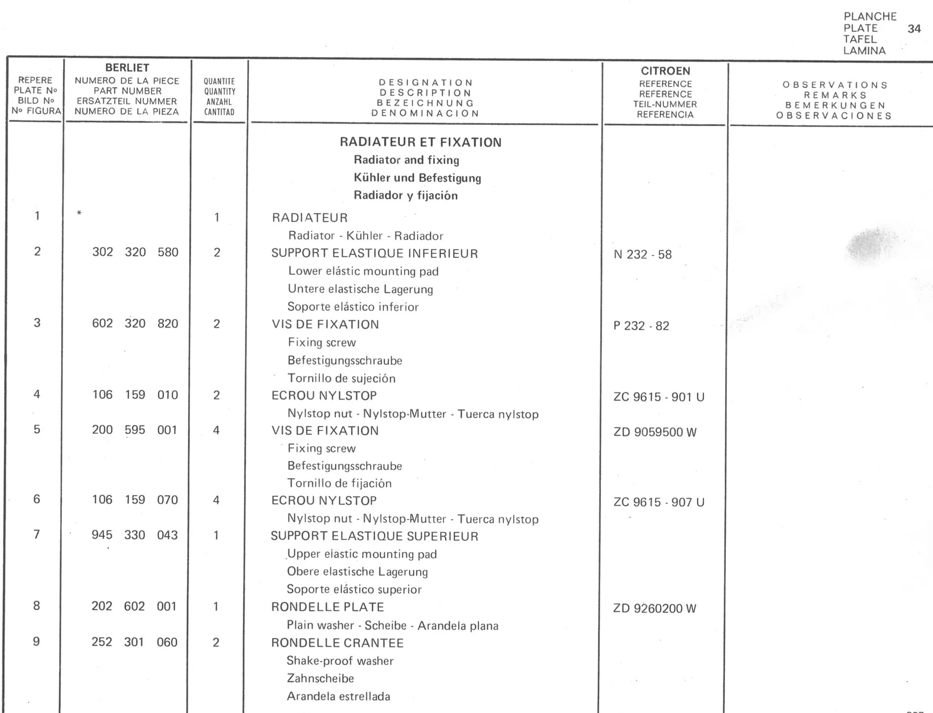 Planche 25: Detail Boitier De Direction, page 208 of 545 — 350-450-480-490-530 Diesel Spare Parts Catalogue, Tome I