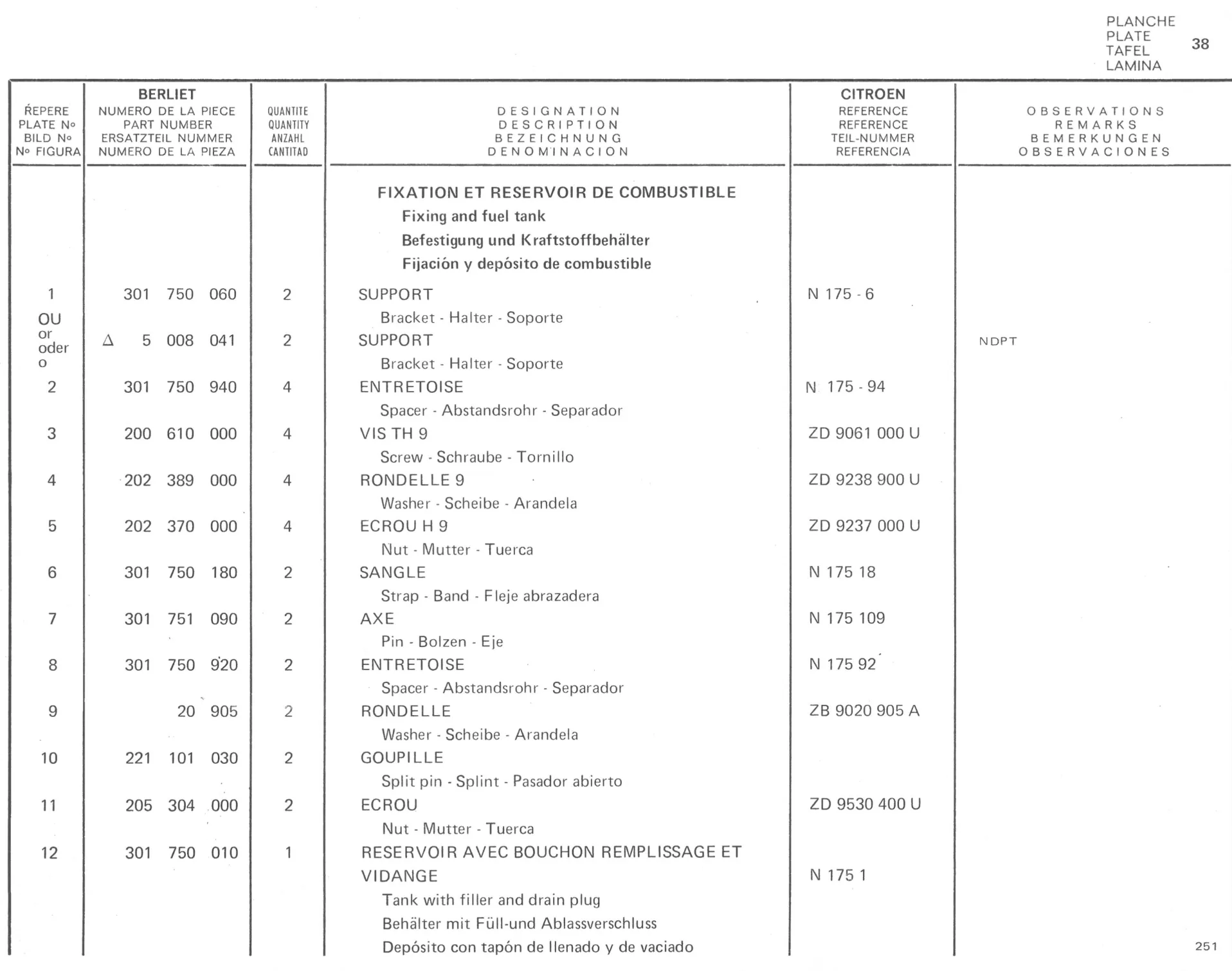 Planche 28: Echappement Ndp, page 226 of 545 — 350-450-480-490-530 Diesel Spare Parts Catalogue, Tome I