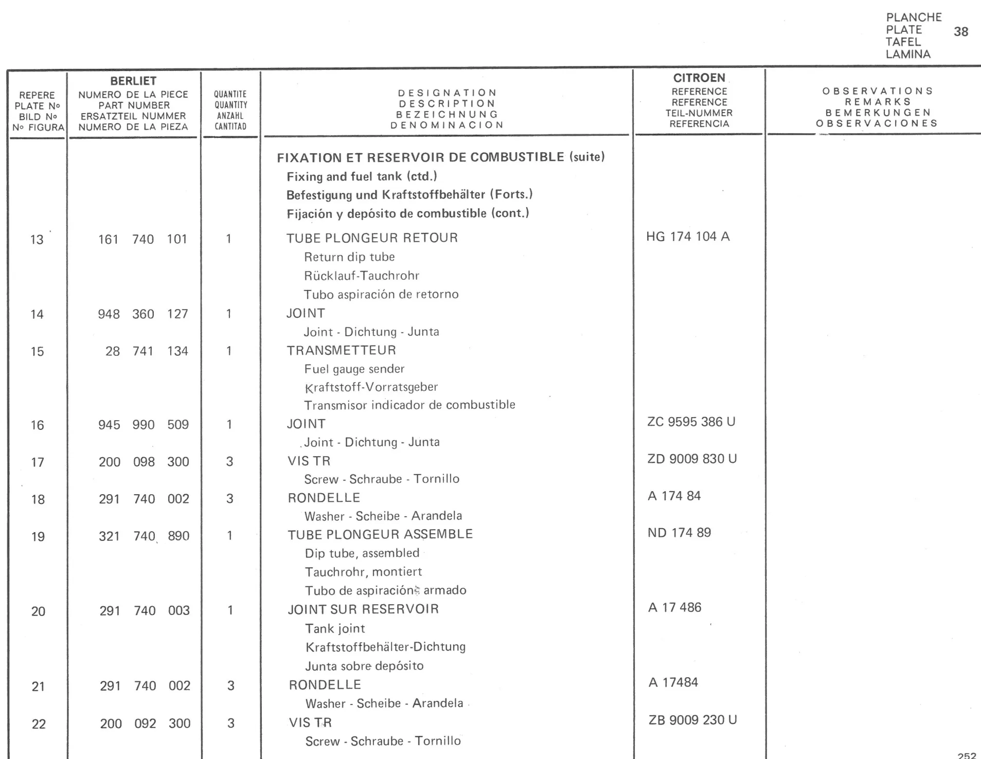 Planche 28: Echappement Ndp, page 227 of 545 — 350-450-480-490-530 Diesel Spare Parts Catalogue, Tome I