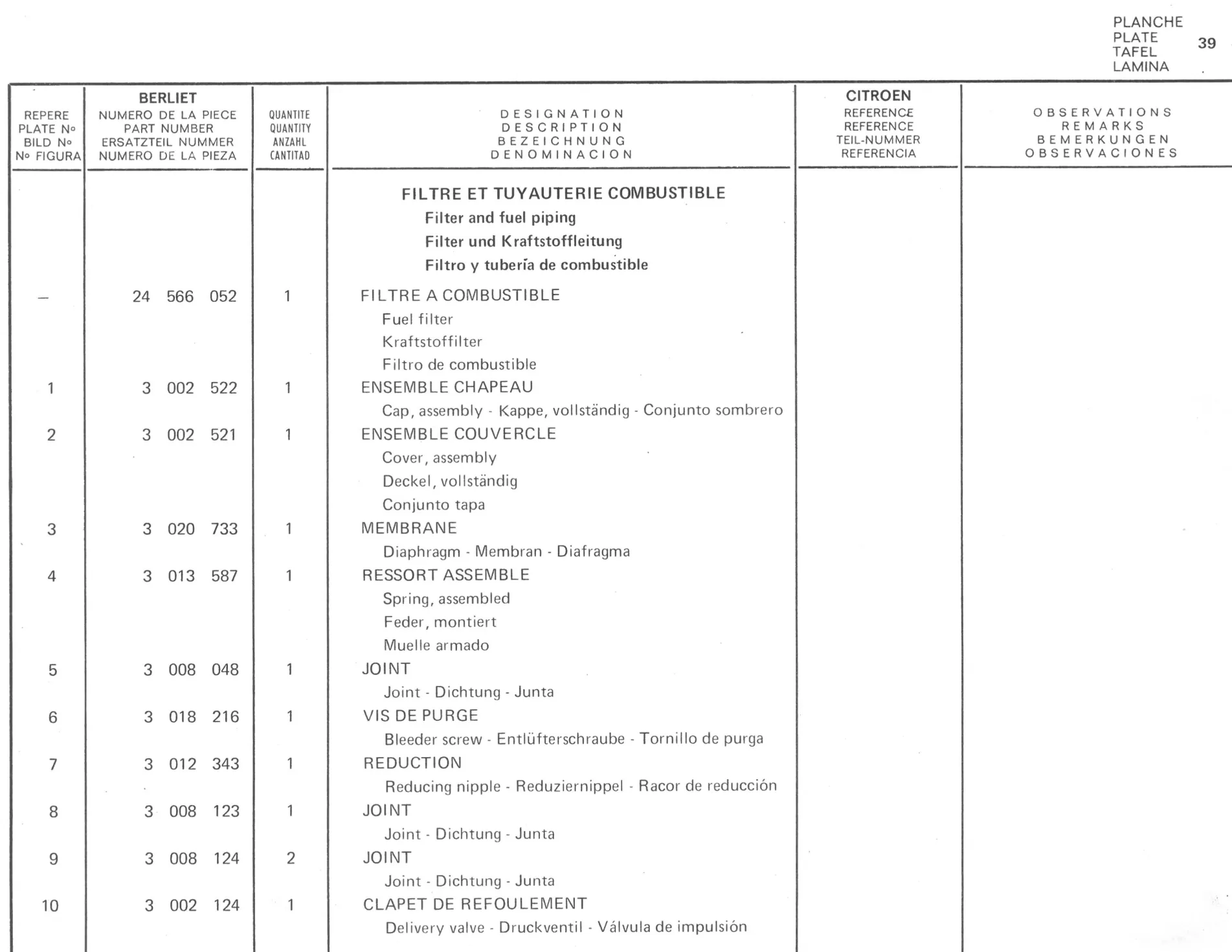 Planche 28: Echappement Ndp, page 230 of 545 — 350-450-480-490-530 Diesel Spare Parts Catalogue, Tome I