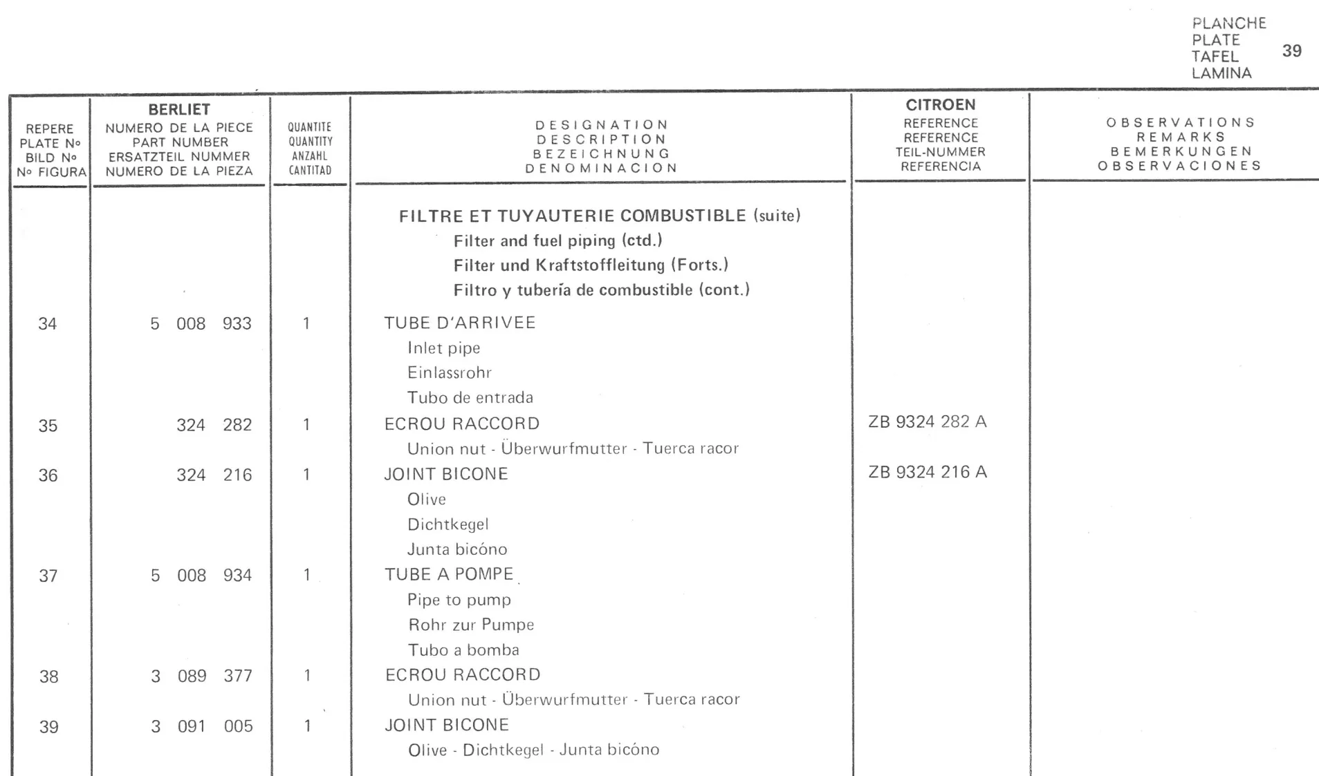 Planche 28: Echappement Ndp, page 233 of 545 — 350-450-480-490-530 Diesel Spare Parts Catalogue, Tome I