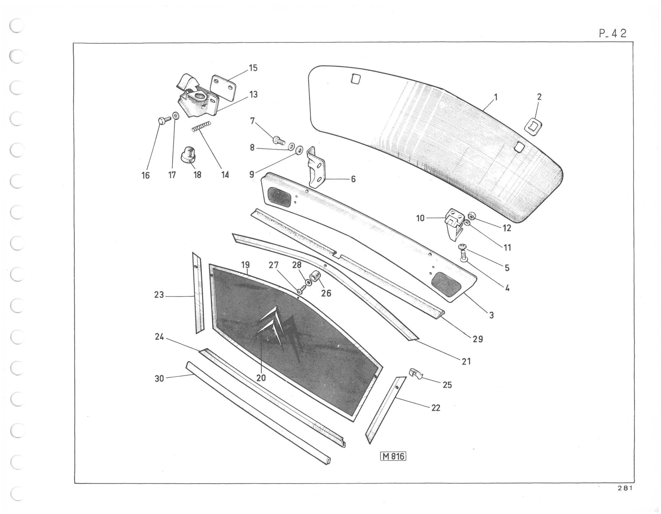 Planche 32: Cabine Elements Exterieurs De Cabine, page 251 of 545 — 350-450-480-490-530 Diesel Spare Parts Catalogue, Tome I