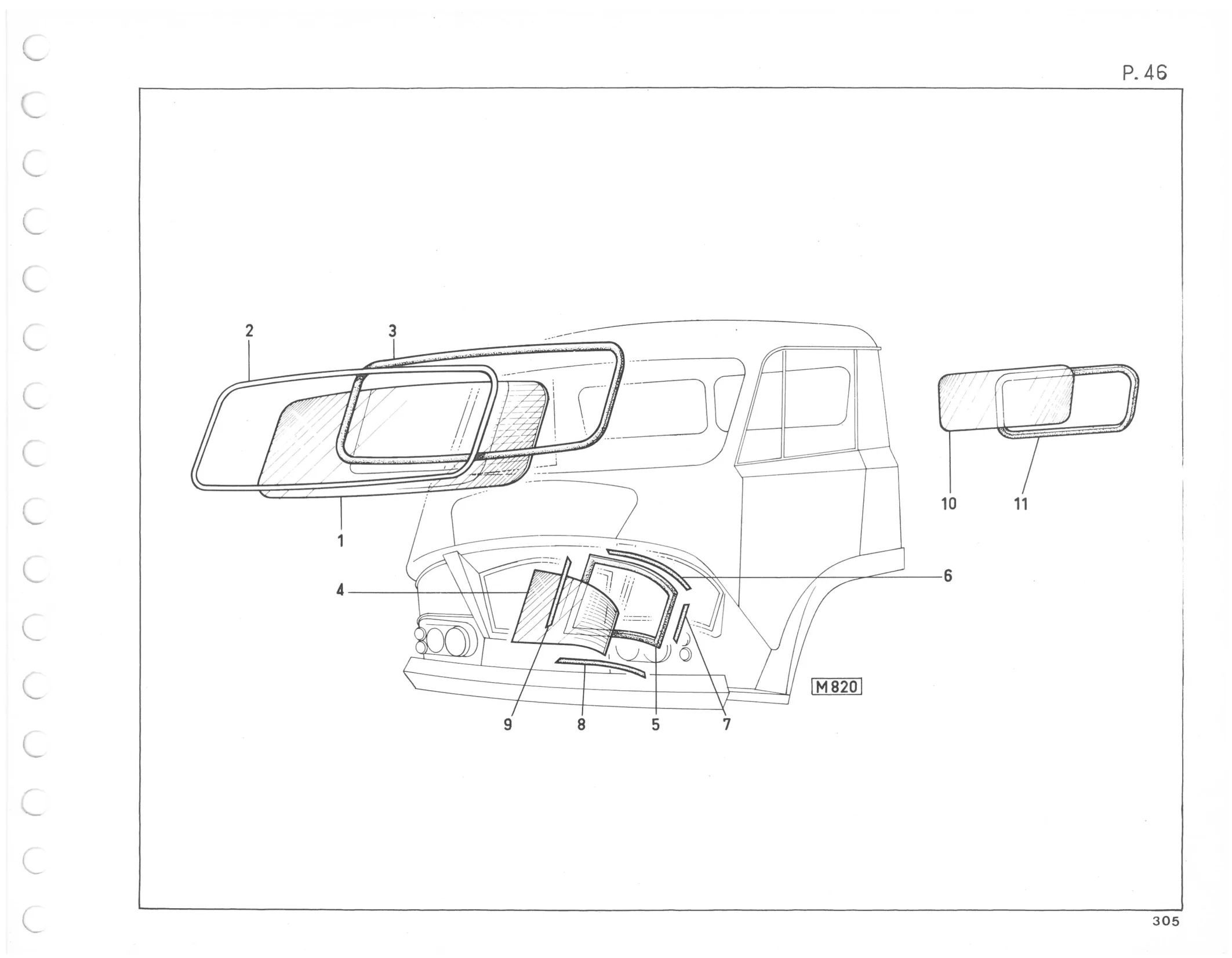 Planche 32: Cabine Elements Exterieurs De Cabine, page 269 of 545 — 350-450-480-490-530 Diesel Spare Parts Catalogue, Tome I
