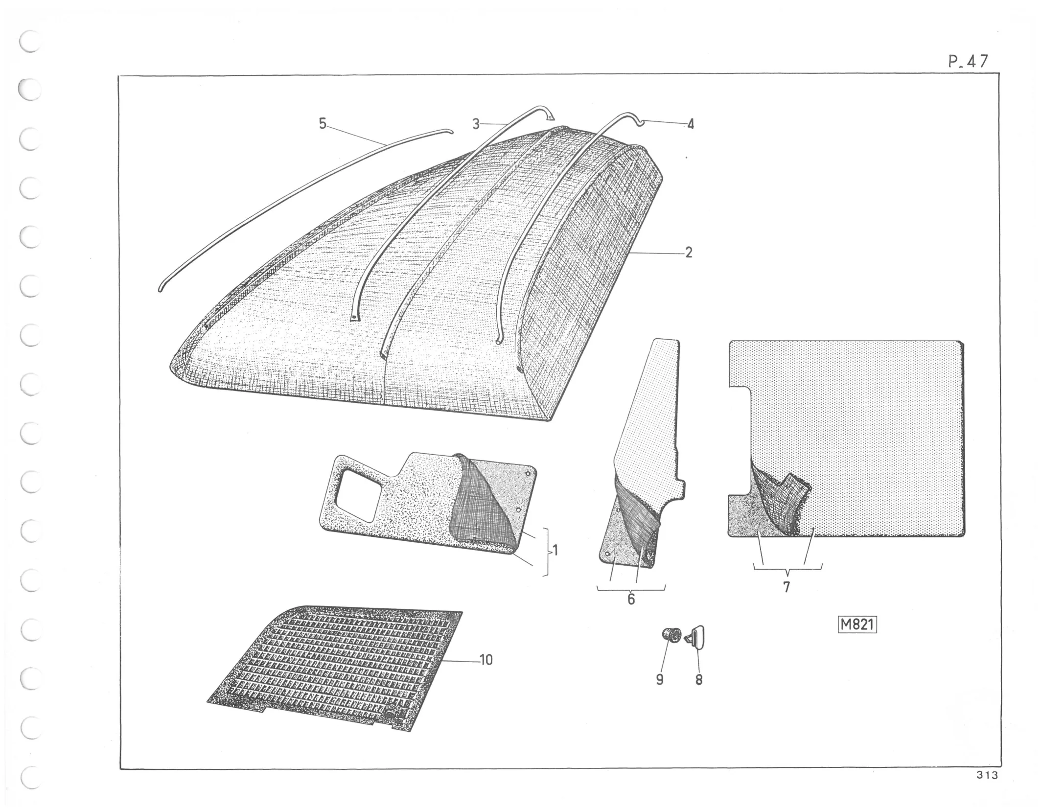 Planche 33: Elements Interieurs De Cabine, page 275 of 545 — 350-450-480-490-530 Diesel Spare Parts Catalogue, Tome I