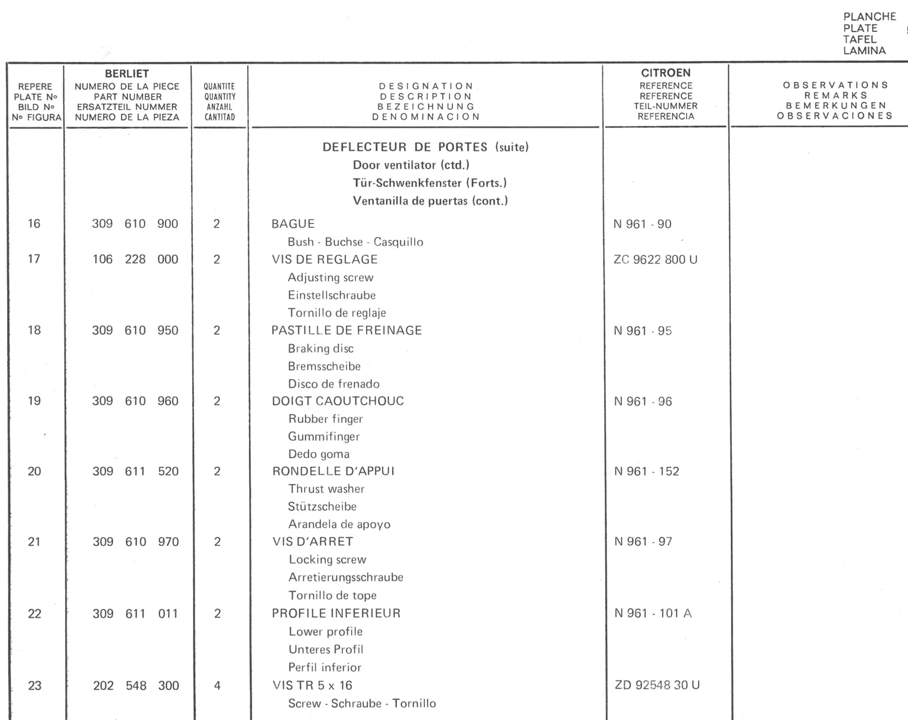 Planche 41: Teflecteur Le, page 296 of 545 — 350-450-480-490-530 Diesel Spare Parts Catalogue, Tome I