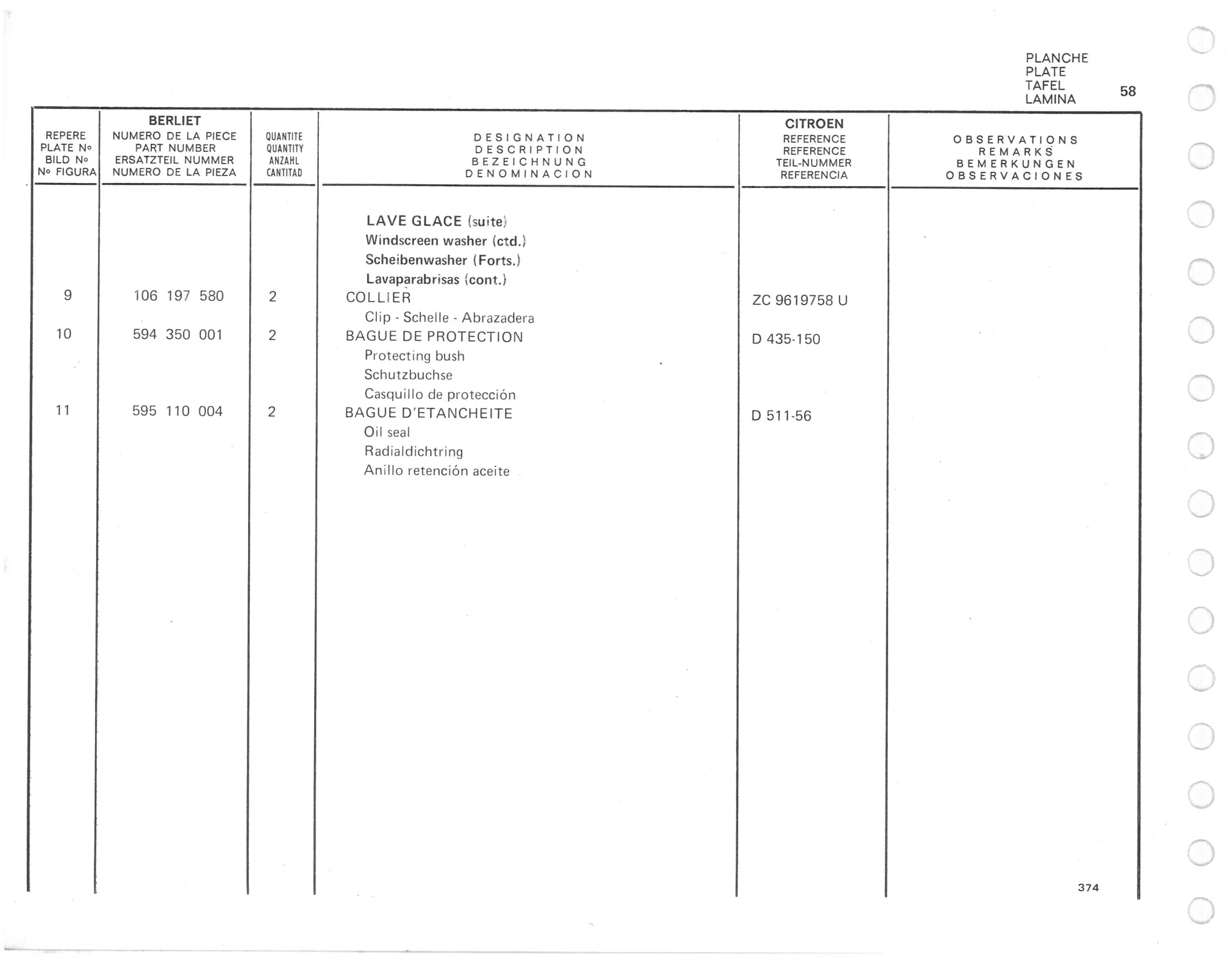 Planche 47: Retroviseurs A Partir 1971, page 322 of 545 — 350-450-480-490-530 Diesel Spare Parts Catalogue, Tome I