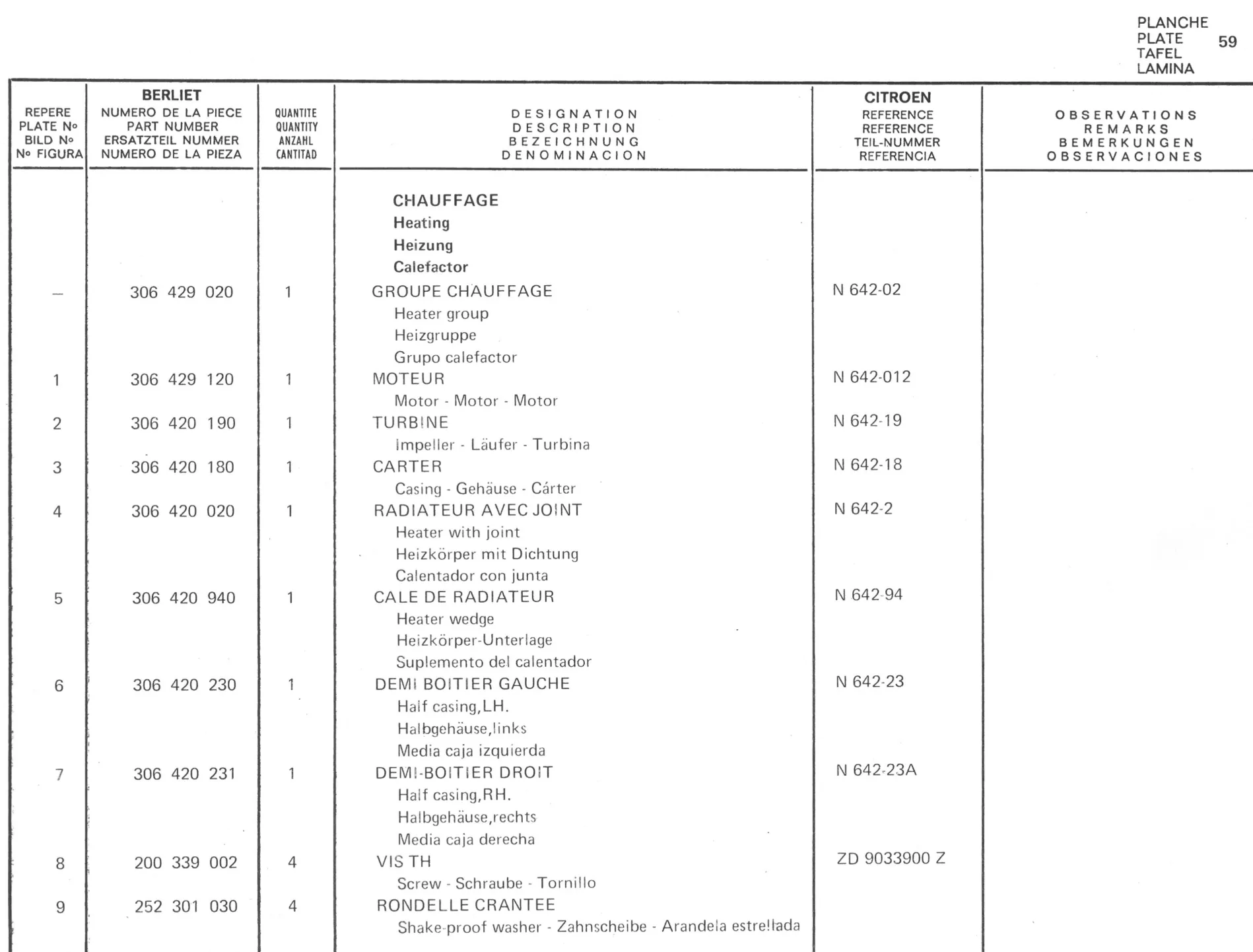 Planche 47: Retroviseurs A Partir 1971, page 324 of 545 — 350-450-480-490-530 Diesel Spare Parts Catalogue, Tome I