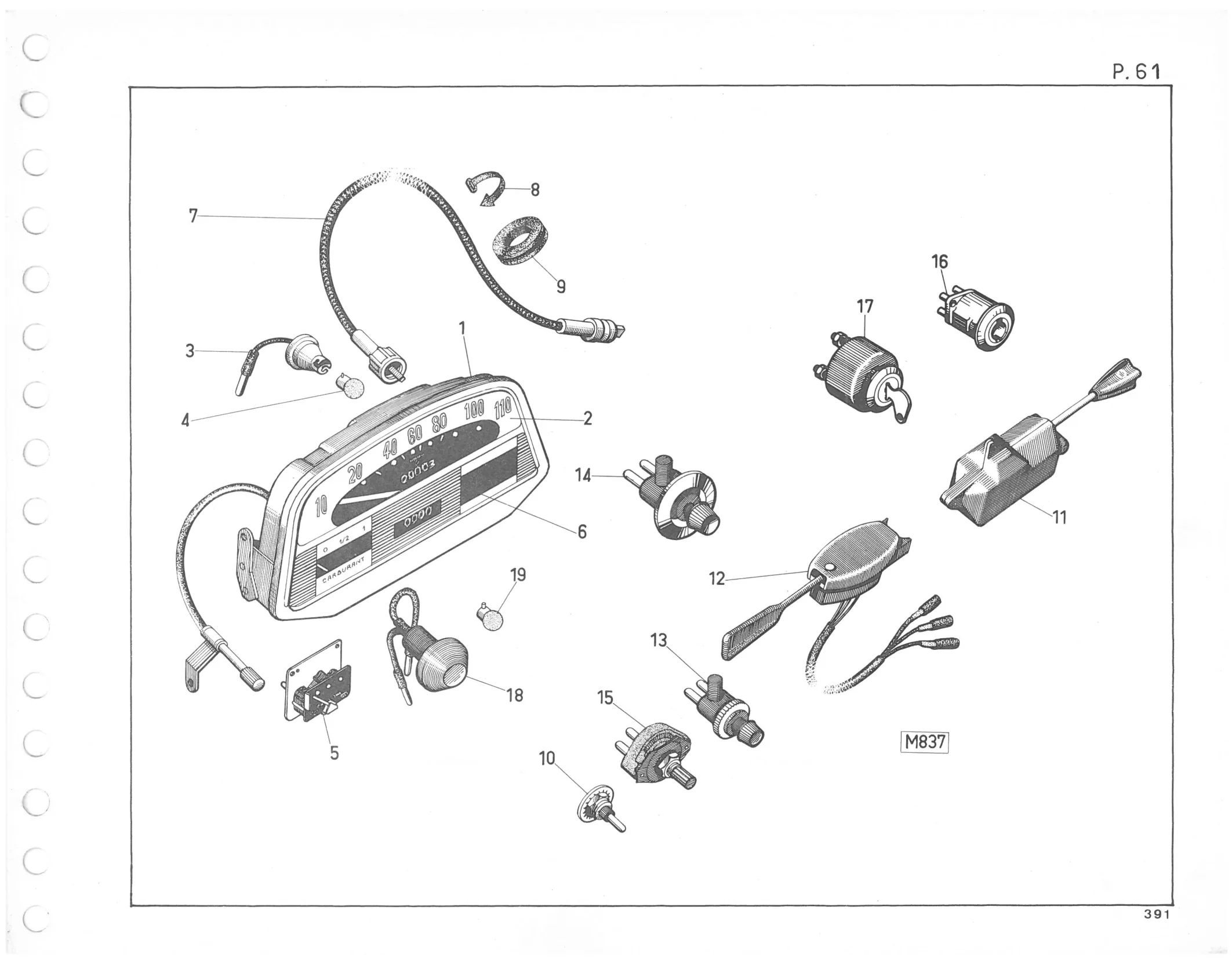 Planche 50: Appareils Sur Tableau, De Bor, page 335 of 545 — 350-450-480-490-530 Diesel Spare Parts Catalogue, Tome I