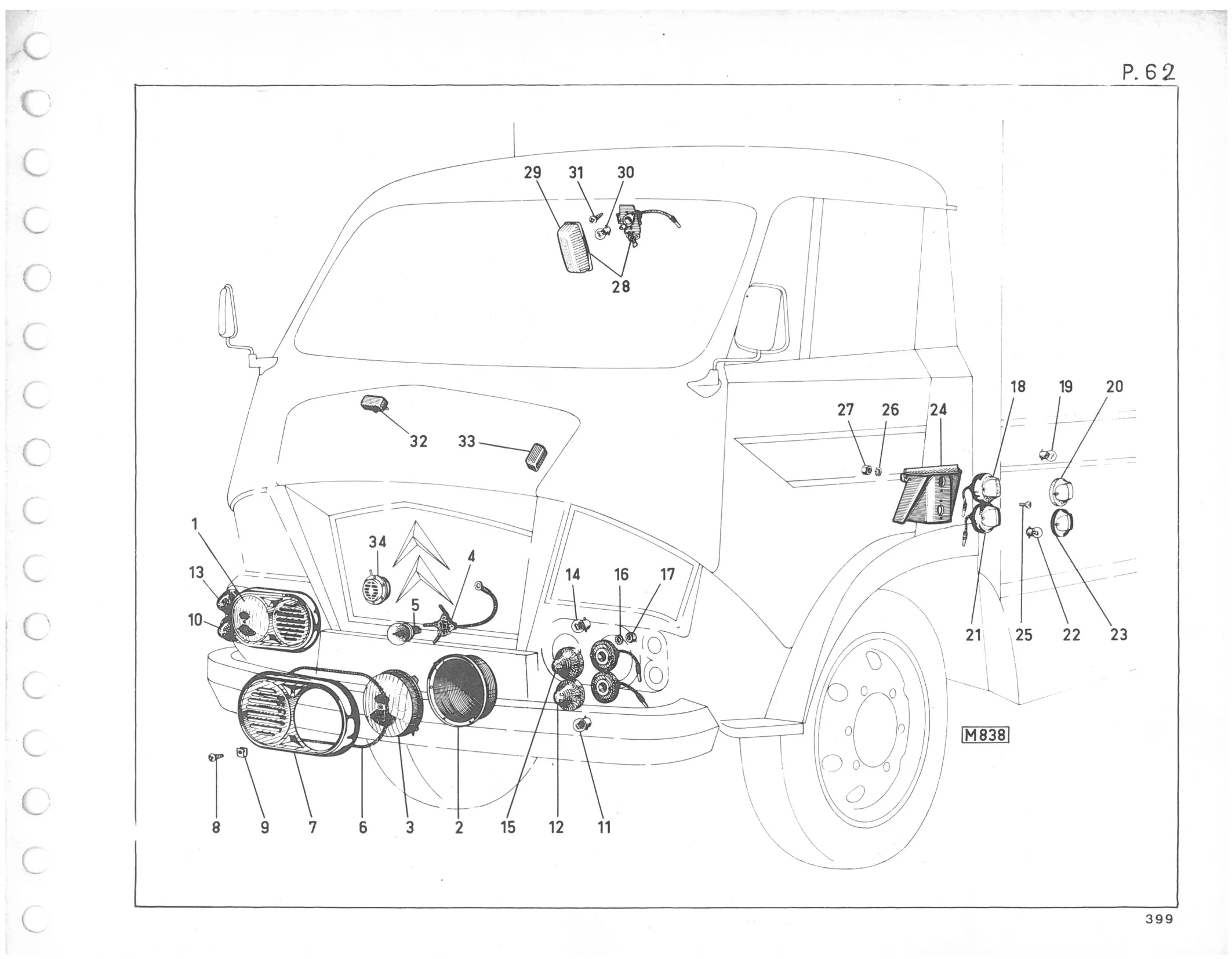 Planche 50: Appareils Sur Tableau, De Bor, page 342 of 545 — 350-450-480-490-530 Diesel Spare Parts Catalogue, Tome I