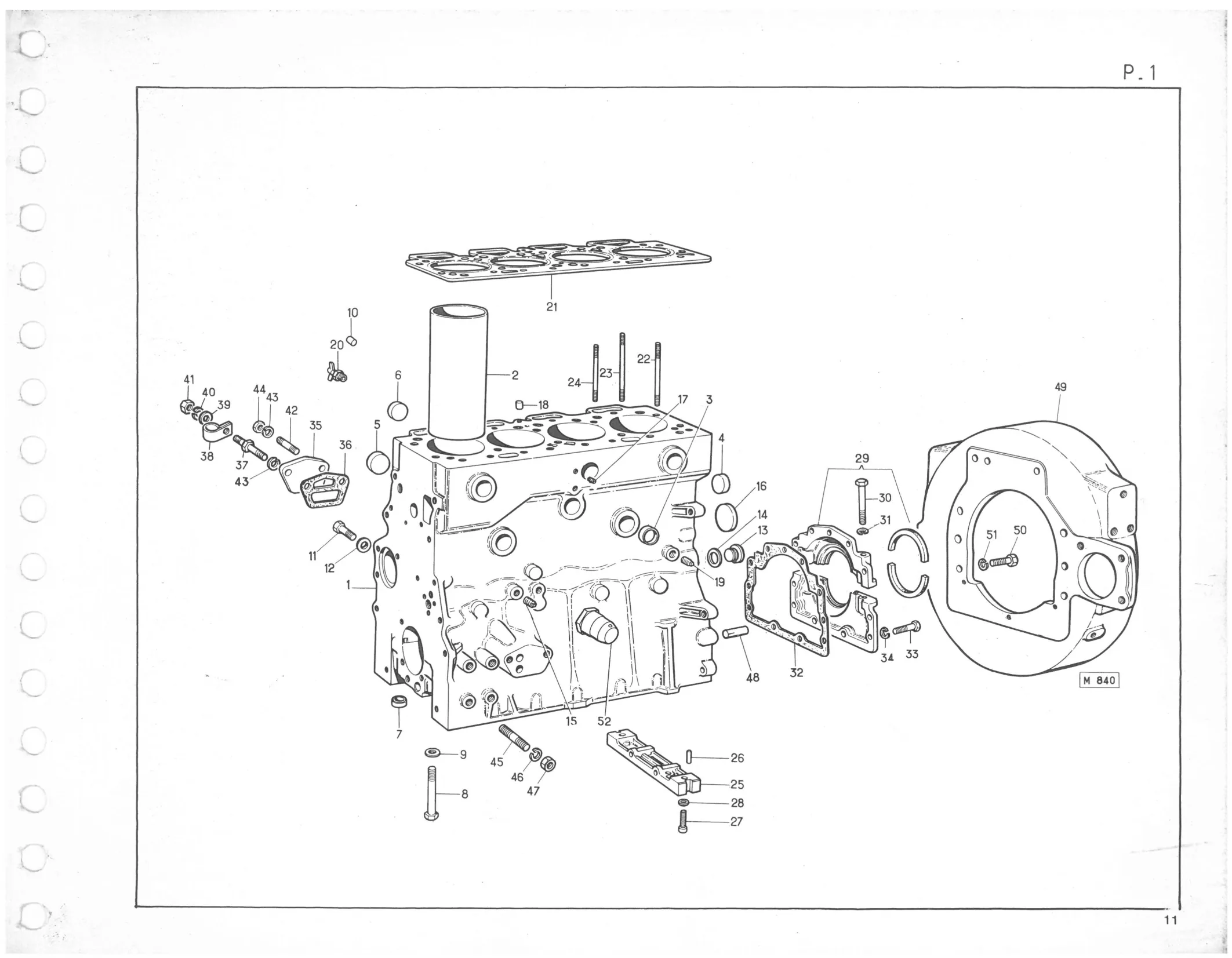 Planche 1: Bloc Cylindres - Carter Volant, page 370 of 545 — 350-450-480-490-530 Diesel Spare Parts Catalogue, Tome I