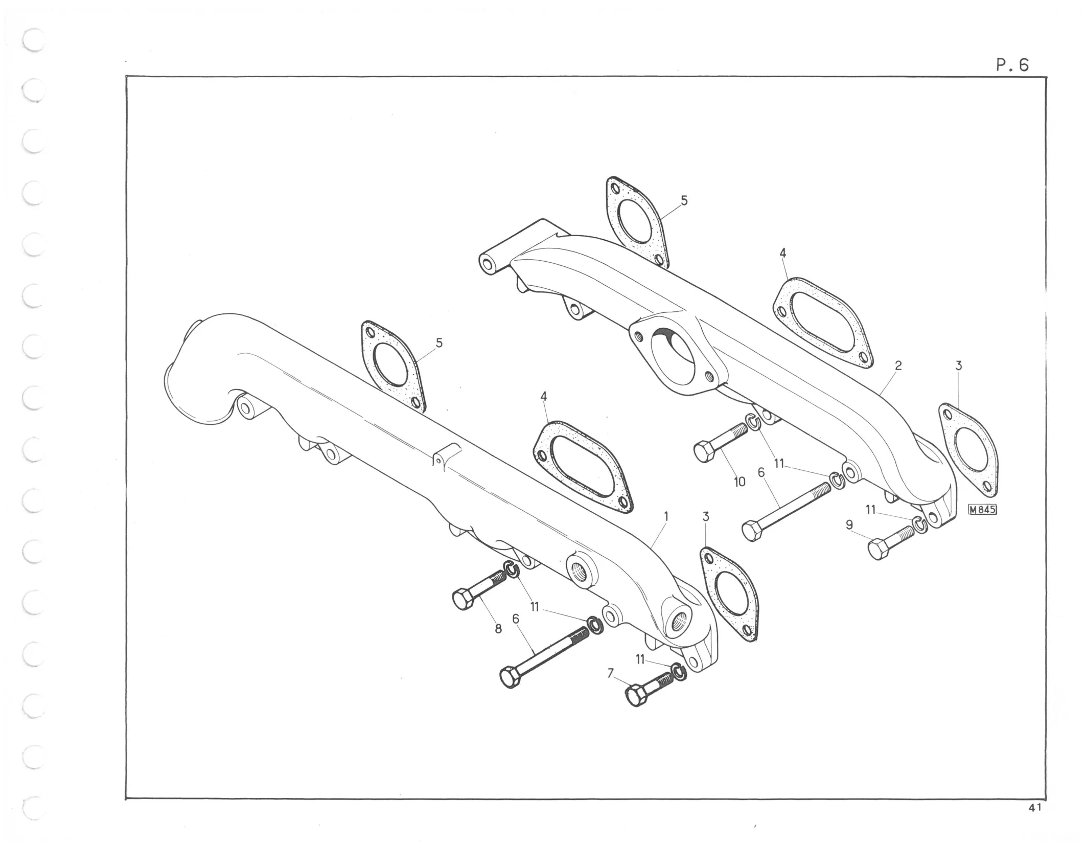 Planche 6: Collecteur D’‘Admission, page 394 of 545 — 350-450-480-490-530 Diesel Spare Parts Catalogue, Tome I