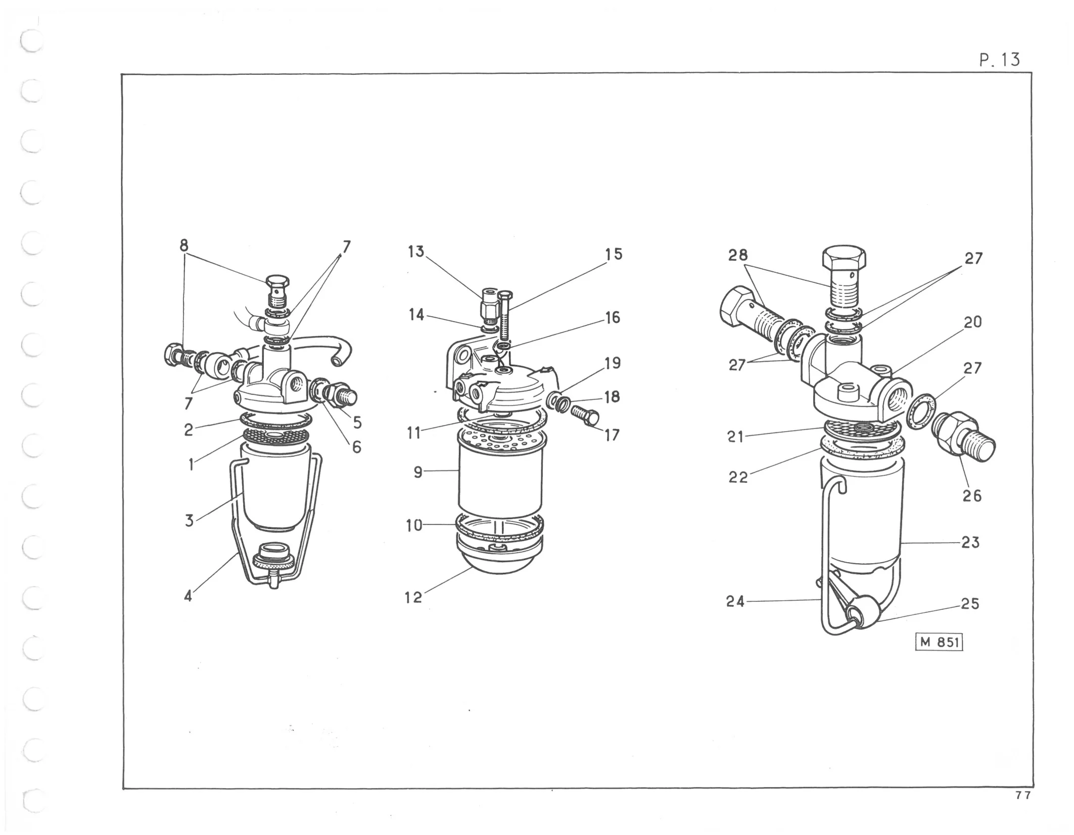 Planche 10: Filtre A Huile, page 420 of 545 — 350-450-480-490-530 Diesel Spare Parts Catalogue, Tome I