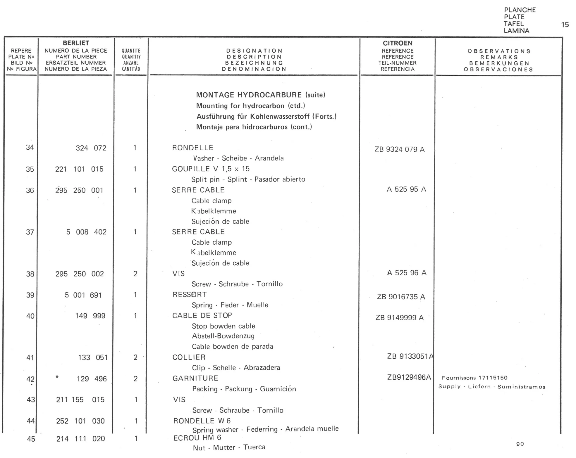 Planche 10: Filtre A Huile, page 430 of 545 — 350-450-480-490-530 Diesel Spare Parts Catalogue, Tome I