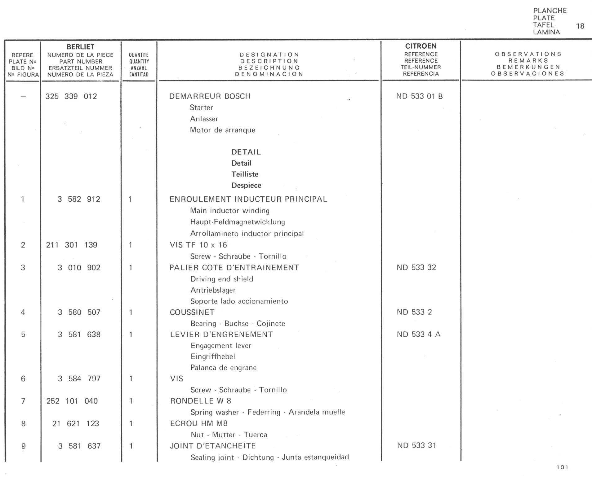 Planche 10: Filtre A Huile, page 438 of 545 — 350-450-480-490-530 Diesel Spare Parts Catalogue, Tome I
