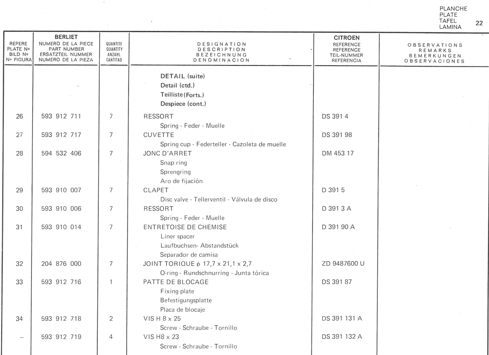 Planche 20: Pompe Haute Pression, page 459 of 545 — 350-450-480-490-530 Diesel Spare Parts Catalogue, Tome I