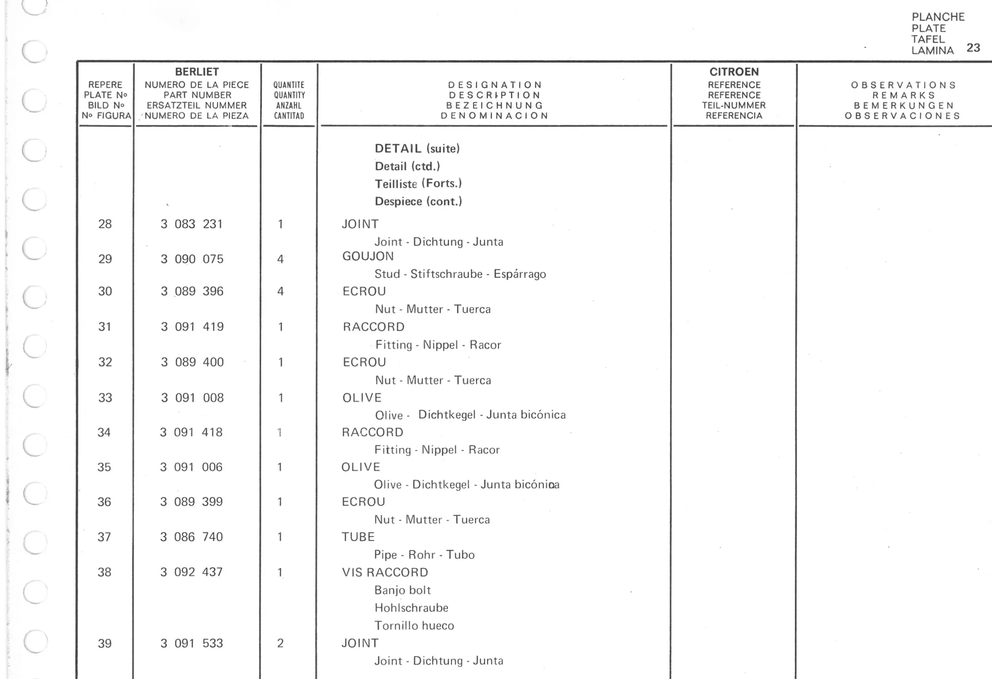 Planche 20: Pompe Haute Pression, page 463 of 545 — 350-450-480-490-530 Diesel Spare Parts Catalogue, Tome I