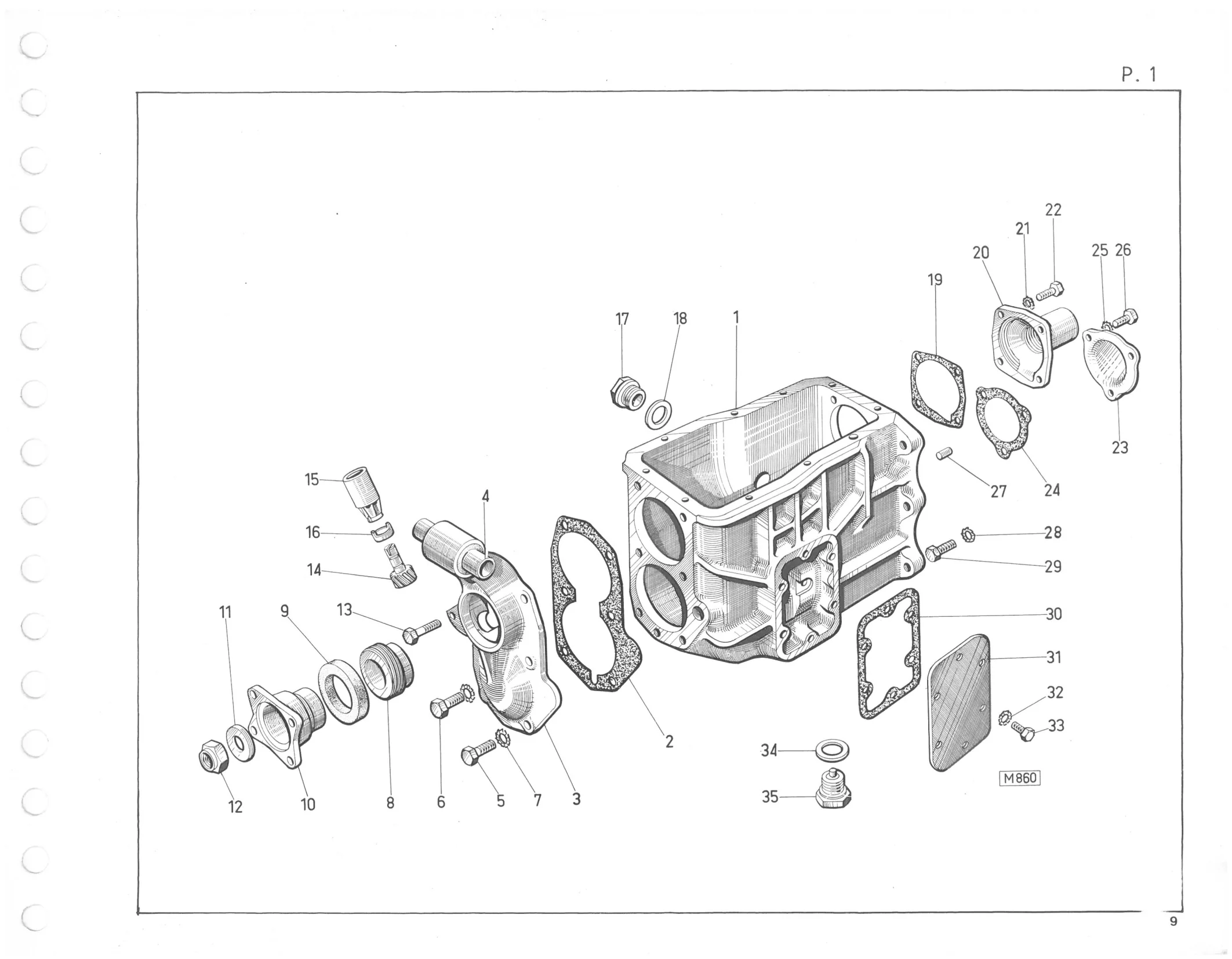 Planche 1: Carter, page 476 of 545 — 350-450-480-490-530 Diesel Spare Parts Catalogue, Tome I