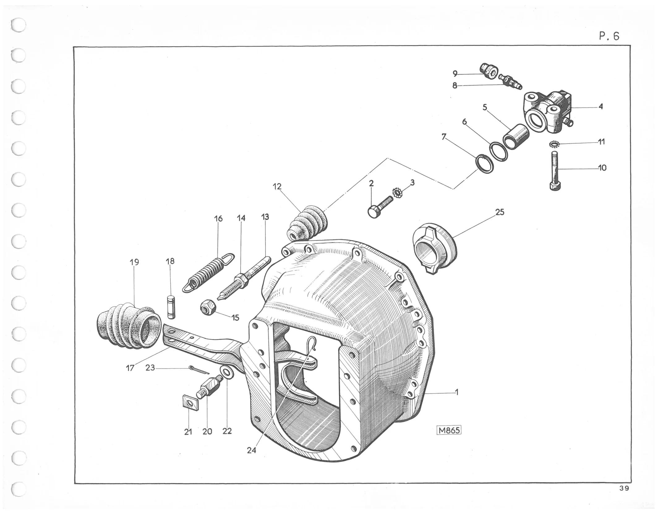 Planche 6: Cloche Et Commande D‘Embrayage, page 498 of 545 — 350-450-480-490-530 Diesel Spare Parts Catalogue, Tome I