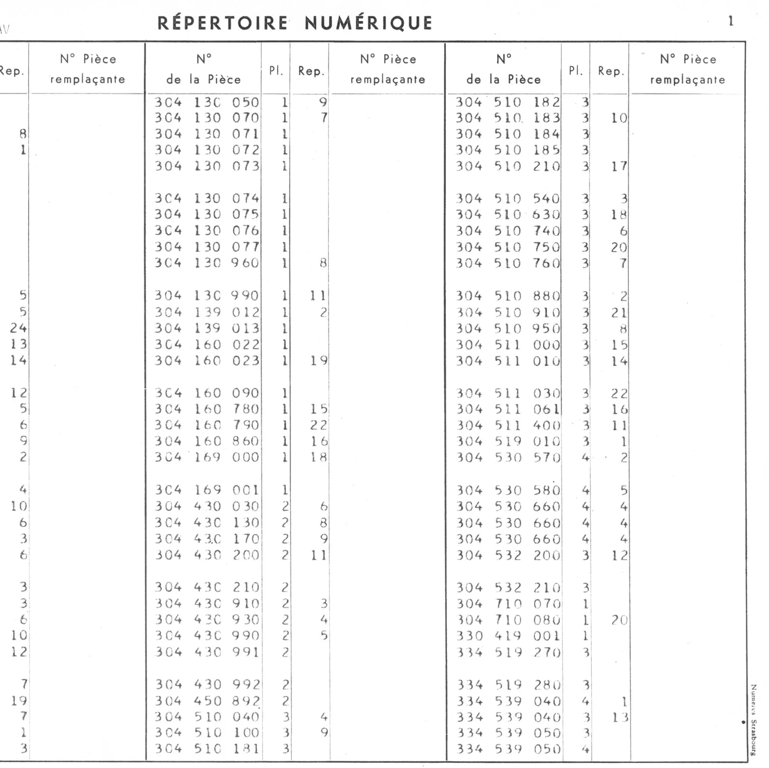 Repertoire Numerique - Essieu Avant, page 501 of 545 — 350-450-480-490-530 Diesel Spare Parts Catalogue, Tome I