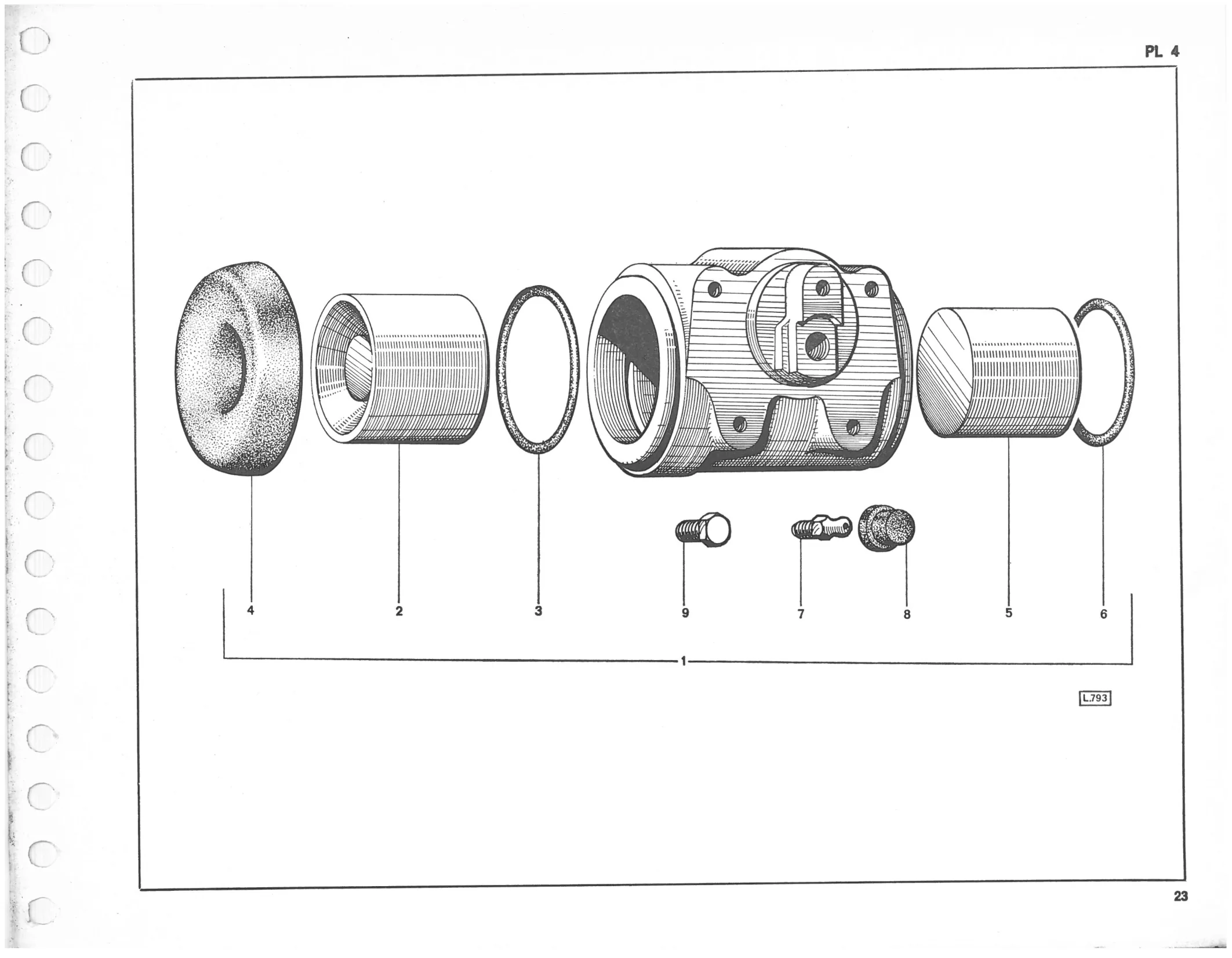 Planche 1: Corps D’Essieu Fusees Et Moyeux, page 519 of 545 — 350-450-480-490-530 Diesel Spare Parts Catalogue, Tome I