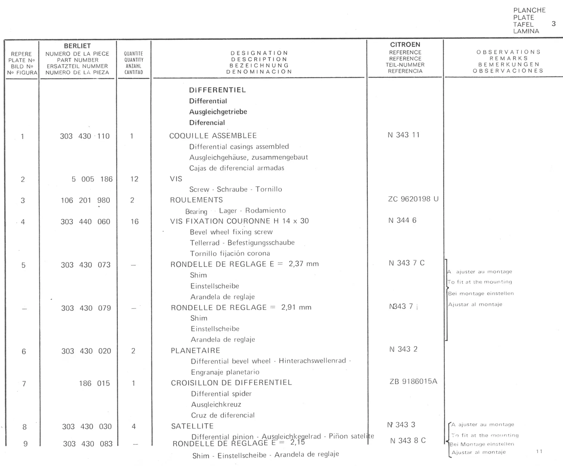 Planche 2: Moyeux Tambour Et Arbre De Roue, page 530 of 545 — 350-450-480-490-530 Diesel Spare Parts Catalogue, Tome I