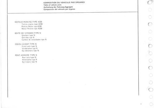 Composition du Vehicule par Organes, page 8 — 350-450-480-490-530 Diesel Spare Parts Catalogue, Tome I