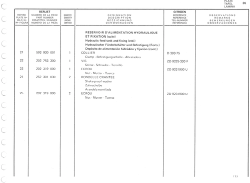 Planche 18: Reservoir D’Alimentation Hydraulique Et, page 171 — 350-450-480-490-530 Diesel Spare Parts Catalogue, Tome I