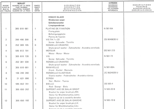 Planche 49: Essute. Glace. Sr, page 329 — 350-450-480-490-530 Diesel Spare Parts Catalogue, Tome I
