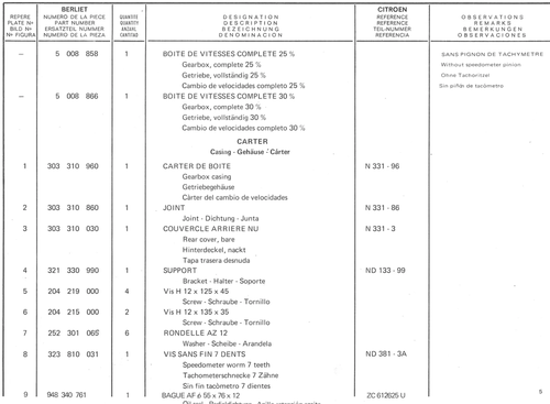 Planche 1: Carter, page 472 — 350-450-480-490-530 Diesel Spare Parts Catalogue, Tome I