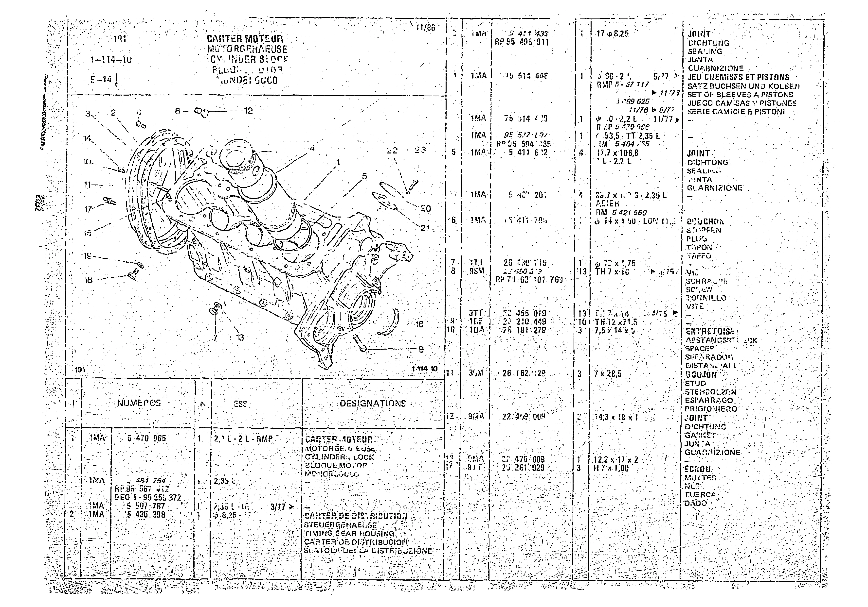 Cylinder Block, page 47 of 966 — CX Parts Catalogue — 1974–1979