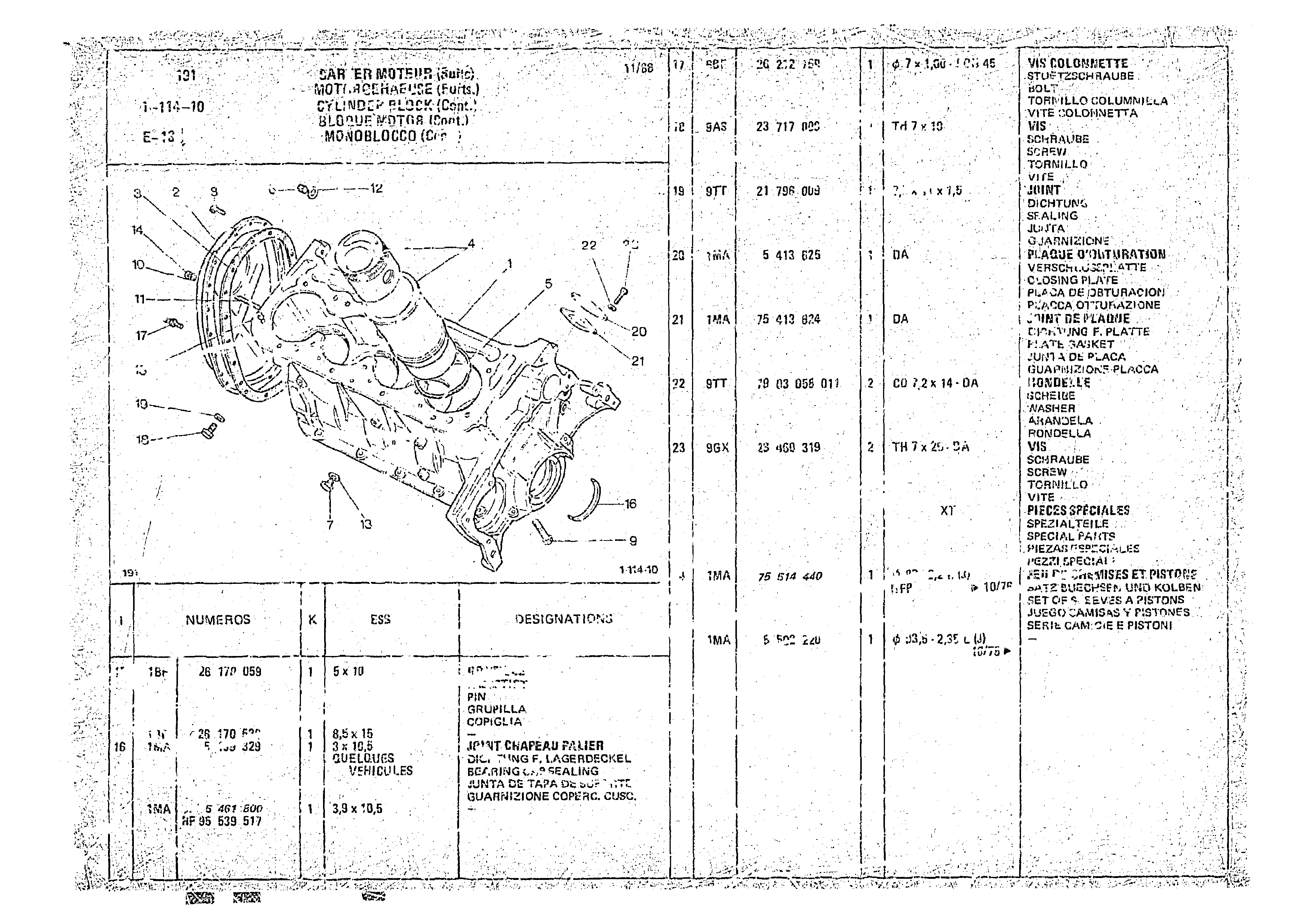 Cylinder Block, page 48 of 966 — CX Parts Catalogue — 1974–1979